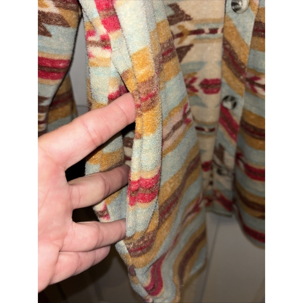 Maurices XL Mixed Pattern Fleece Aztec Shirt Jacket Shacket Cozy Southwestern - Picture 7 of 10